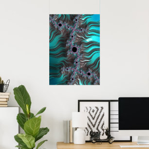 Nautical Fractal Abstrakt Underwater liggande Poster