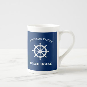 Nautical Frakt Whem Helm Family Beach House Navy Benporslin Mugg