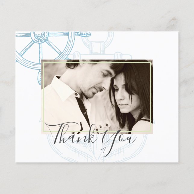 Nautical Fraktas Wheel Bröllop Flygblad (Framsidan)