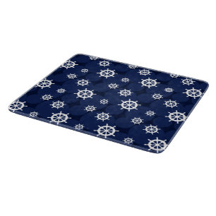 Nautical Galley Fraktass Hjul Navy Blue and White
