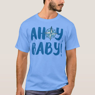 Nautical Gender Reveal Party Theme Ahoy Baby Funny T Shirt