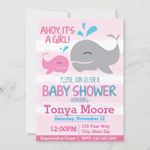 Nautical Girl Baby Shower-inbjudan