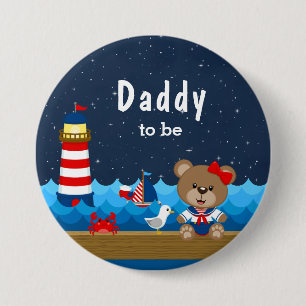 Nautical Girl Bear Red and Navy Pappa att bli Knapp