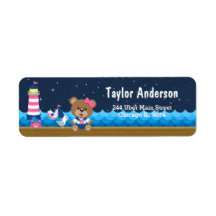 Nautical Girl Bear Rosa and Navy
