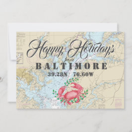 Nautical Glad helg från Baltimore Julkort