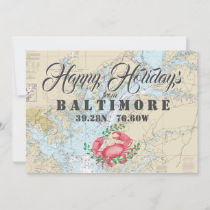 Nautical Glad helg från Baltimore Julkort