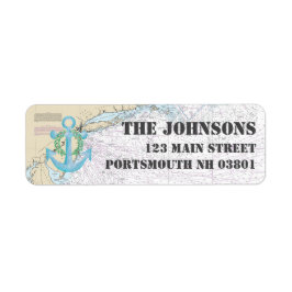 Nautical Glad helg från New Hampshire Returadress Etikett