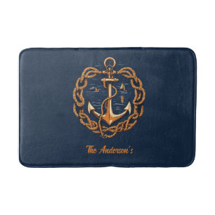 Nautical Golden Frakt's Anchor Badrumsmatta