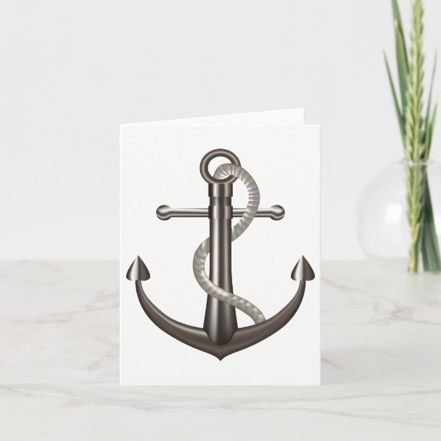 Nautical Grå Fartygsankare Sjöman - Tack Dig Kärle Kort (Framsida)