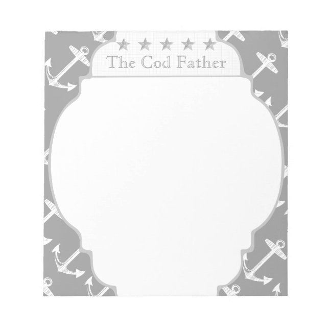 Nautical Grått Anchor Anteckningsblock (Framsida)