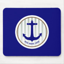 Nautical Grått Rand och Blue Anchor