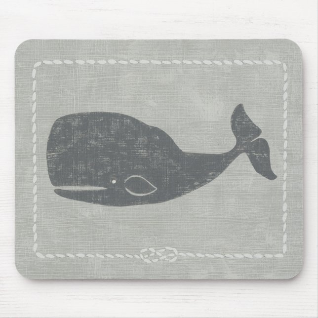 Nautical Grått Whale Musmatta (Framsidan)