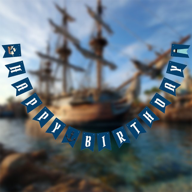 Nautical Grattis på födelsedagen Vimplar (Skapare uppladdad)
