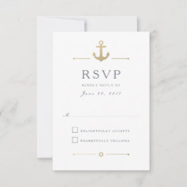 Nautical Guld Anchor White Response OSA kort