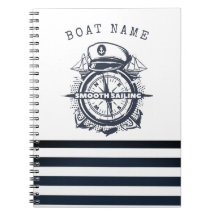 Nautical Hat, Anchor,Wheel Navy Blue Stripe