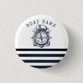 Nautical Hat, Anchor,Wheel Navy Blue Stripe Knapp