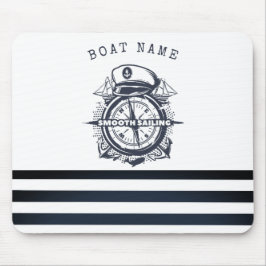 Nautical Hat, Anchor,Wheel Navy Blue Stripe Musmatta