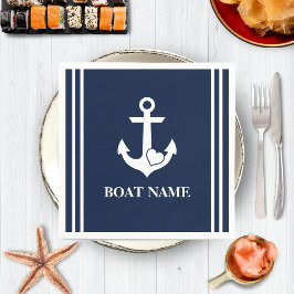 Nautical Heart Anchor Anpassningsbar Boat Namn Nav Pappersservett