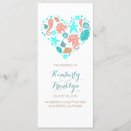 Nautical Heart Beach White-Bröllopsprogram Program