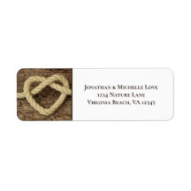 Nautical Heart Rope Knot Wood Background Adress