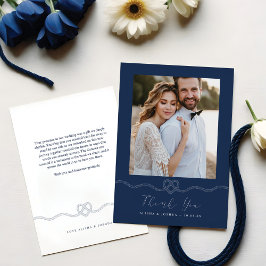 Nautical Heart Rope Navy & White Photo Tack Kort