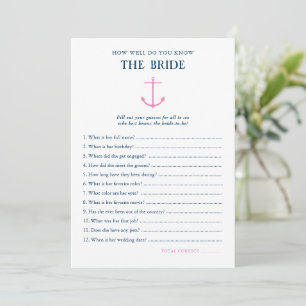 Nautical How well Know Bride Möhippa Game Inbjudningar