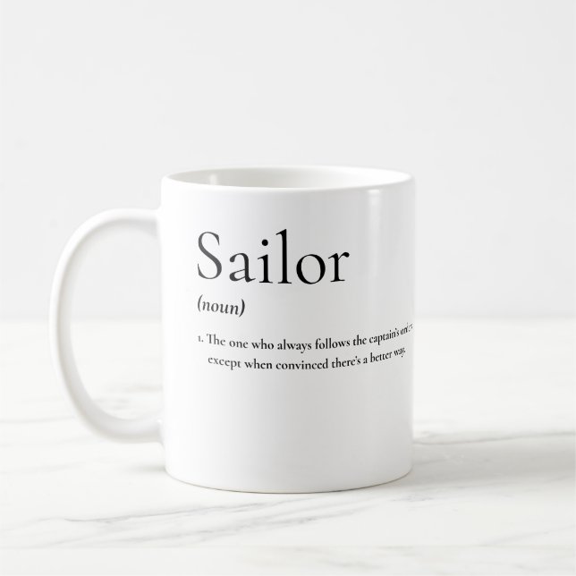 Nautical Humor: Sailor's True Definition Kaffemugg (Vänster)