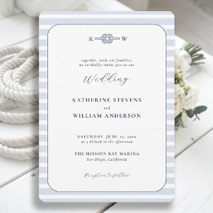 Nautical Infinity Knot Monogram Beach Wedding Inbjudningar