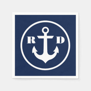 Nautical Initialer Pappersservett