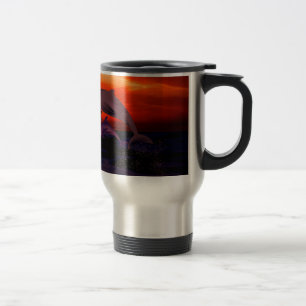 Nautical Jumping Dolphins Orange Ocean Sunset Resemugg