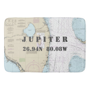 Nautical Jupiter FL Longitud Latitude-diagram Badrumsmatta