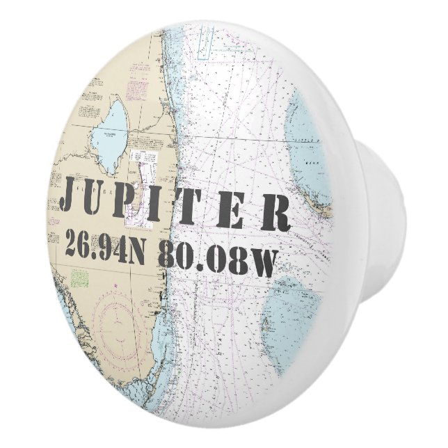 Nautical Jupiter, Florida Latitude Longitud Chart Knopp (Höger)