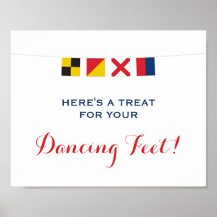 Nautical KÄRLEK Flaggor Dancing Feet Sign Poster