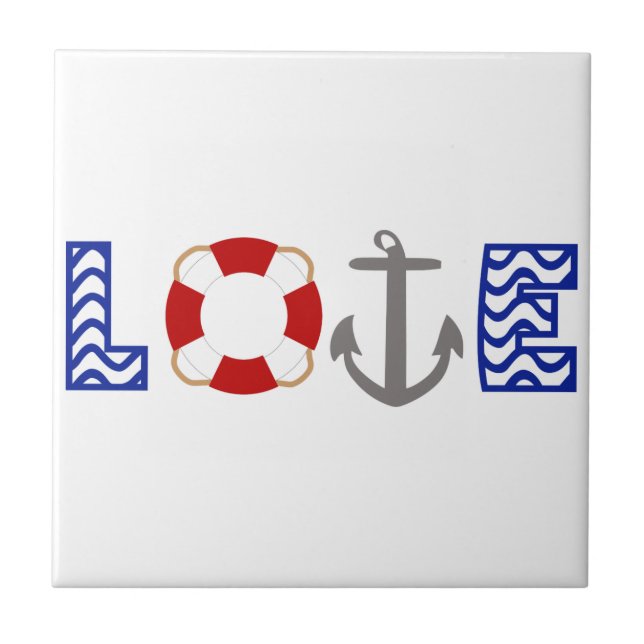 Nautical Kärlek Kakelplatta (Framsidan)