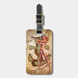 Nautical Karta Beach bikini Pin Up Girl Sailor Bagagebricka