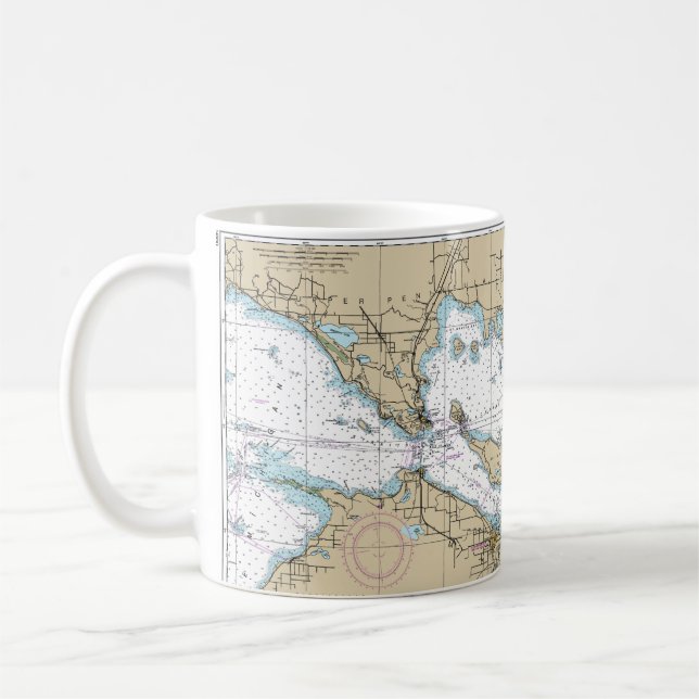 Nautical Karta Decor Kaffemugg (Vänster)