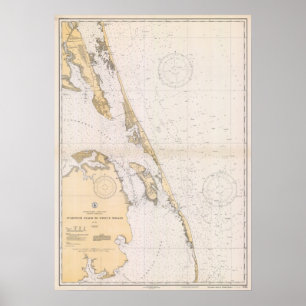 Nautical karta of Outer Banker, North Carolina Poster