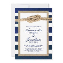 Nautical Knot Burlap & Watercolor Navy Rand