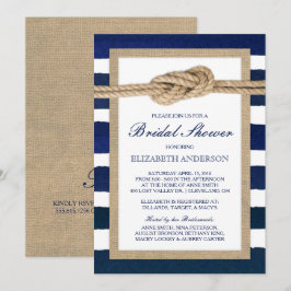 Nautical Knot Navy Rand Rustic Möhippa Inbjudningar