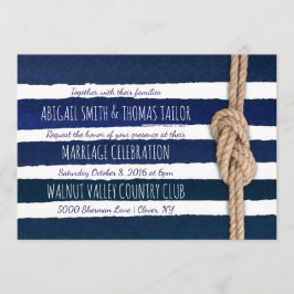 Nautical Knot Watercolor Rand Bröllop Inbjudningar
