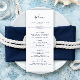 Nautical Knot White Navy Bröllop Meny