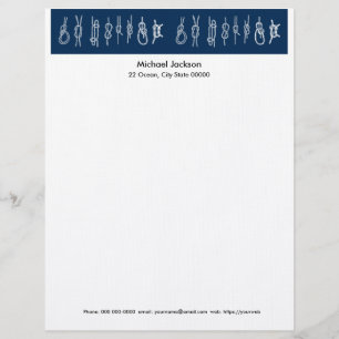 Nautical Knots Letterhead Stationery Brevhuvud