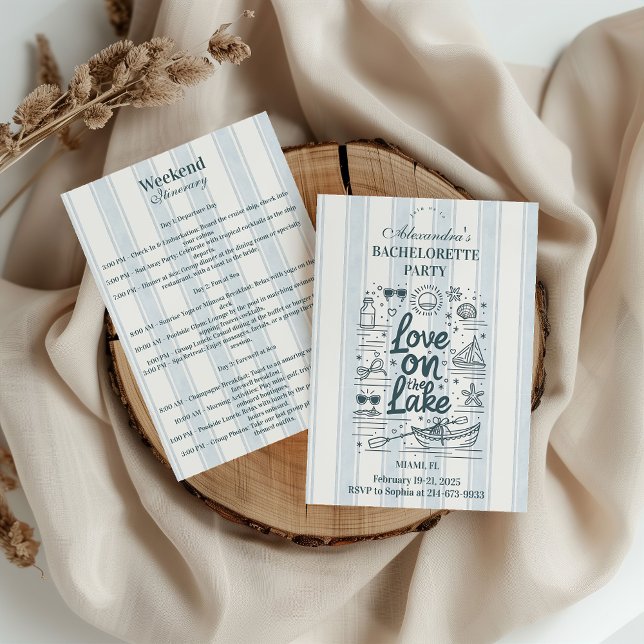 Nautical Lake Weekend Bachelorette Itinerary Inbjudningar (Skapare uppladdad)