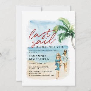 Nautical Last Sail Bachelorette Helg Party Inbjudningar