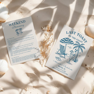 Nautical Last Toast Bachelorette Helg Inbjudningar