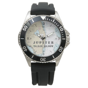 Nautical Latitude Longitud Boater's Jupiter FL Armbandsur