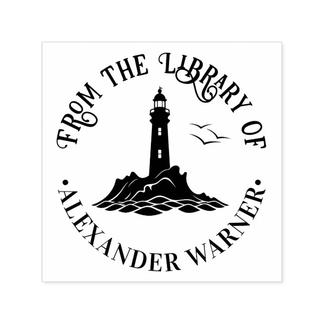 Nautical Lighthouse #3 “Från biblioteket” Bok  Självfärgande Stämpel (Design)