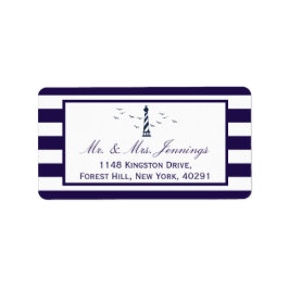 Nautical Lighthouse Bröllop Collection Adressetikett