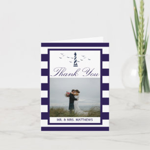 Nautical Lighthouse Bröllop Collection Tack Kort
