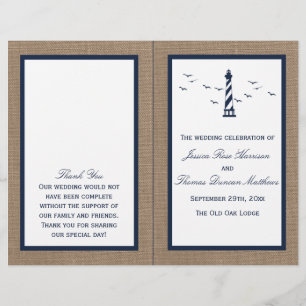 Nautical Lighthouse Burlap Bröllop-samlingen